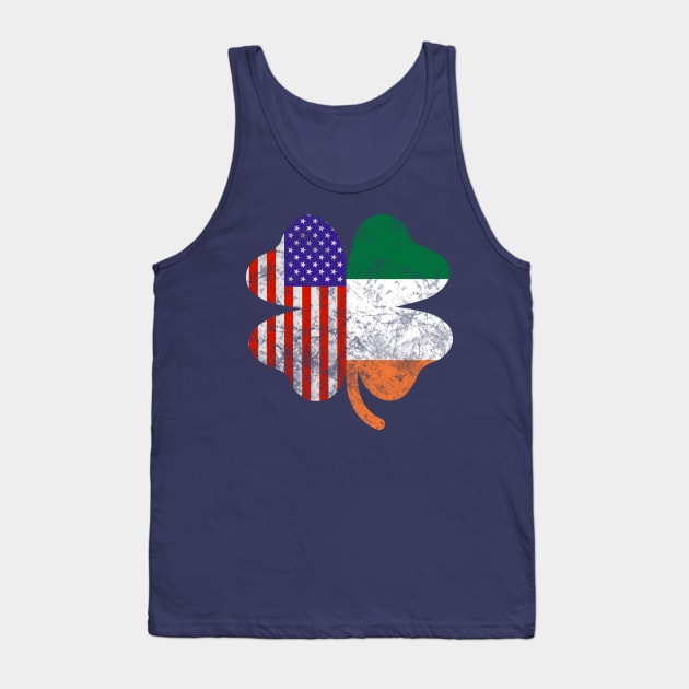 Irish American Flag Shamrock Tank Top by Scar